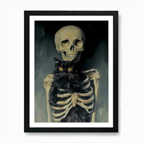 Skeleton Cat 1 Art Print