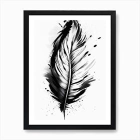 Quill And Ink Symbol Black And White Painting Art Print