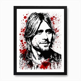 Kurt Cobain Portrait Ink Painting (22) Art Print