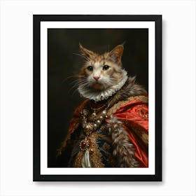 Renaissance Cat Portrait Art Print