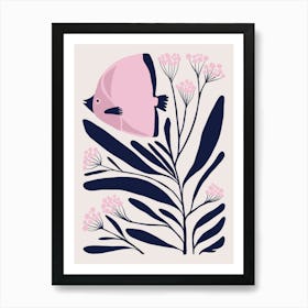 Pink Fish Cute Art Print