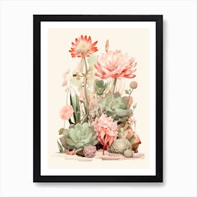 Cactus And Flora 3 Art Print