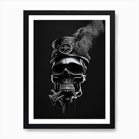 Skull With Black And Dark Accents Stream Punk Art Print