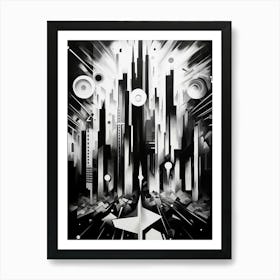 Perception Abstract Black And White 5 Art Print