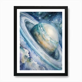 Saturn Watercolor Painting Art Print