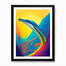 Elasmosaurus Primary Colours Dinosaur Poster