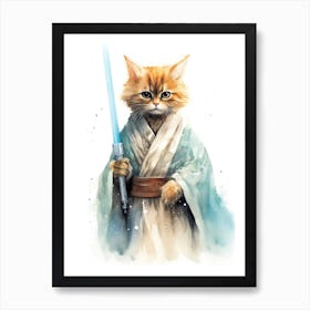 Somali Cat As A Jedi 1 Art Print