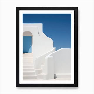 Bell house by the sea - Santorini, Greece - Minimalist Travel Painting -  Coastal Aesthetic Coffee Mug by Cosmic Soup - Pixels