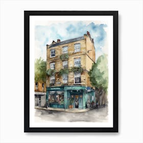 New Cross London Neighborhood, Watercolour 2 Art Print