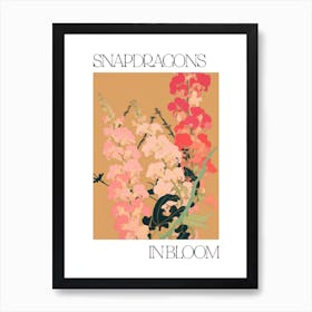 Snapdragons In Bloom Flowers Bold Illustration 2 Art Print