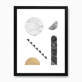 Geometric collage of textures 6 Art Print