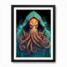 Octopus Fashion Model Art Print