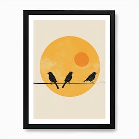 Birds On A Wire 3 Art Print