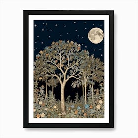 Moonlight In The Forest Style William Morris 8 Art Print