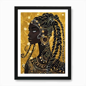 African Woman With Braids 3 Art Print