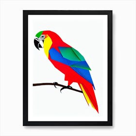 Macaw Origami Bird Art Print