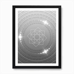 Geometric Glyph in White and Silver with Sparkle Array n.0012 Art Print