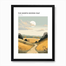The North Downs Way England 4 Hiking Trail Landscape Poster Art Print