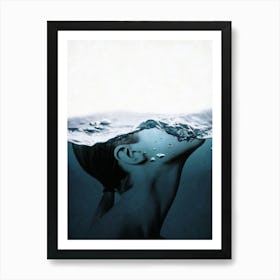 Underwater Portrait Of A Woman Art Print
