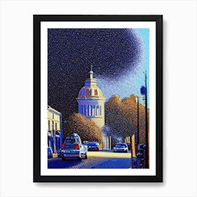 Hayward, City Us  Pointillism Art Print