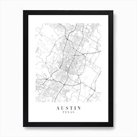 Austin Texas Street Map Minimal Art Print