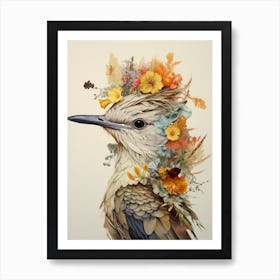 Bird With A Flower Crown Mockingbird 1 Art Print