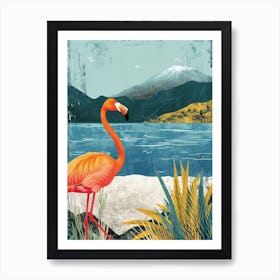 Greater Flamingo Andean Plateau Chile Tropical Illustration 1 Art Print