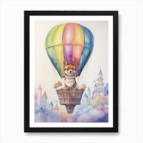 Baby Jackal 1 In A Hot Air Balloon Art Print