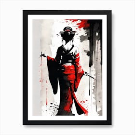 Geisha Painting 3 Art Print