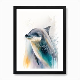 Northern Fur Seal Dolphin Storybook Watercolour  (1) Art Print