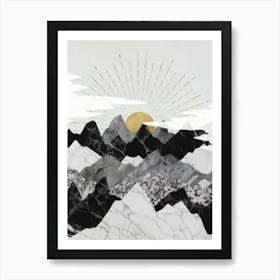 Sunrise & Mountains Art Print