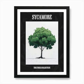 Sycamore Tree Pixel Illustration 4 Poster Art Print