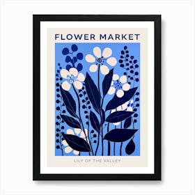 Blue Flower Market Poster Lily Of The Valley 1 Art Print