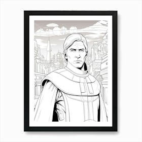 Naboo (Star Wars) Fantasy Inspired Line Art 4 Art Print