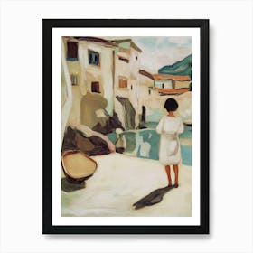 Girl By The Water Art Print