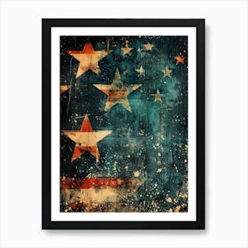 American Flag Patriotic Wall Art: Punk Aesthetic Art Print