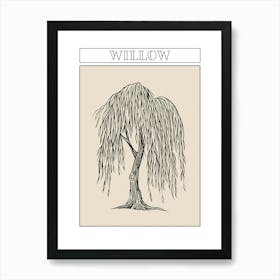 Willow Tree Minimalistic Drawing 3 Poster Art Print