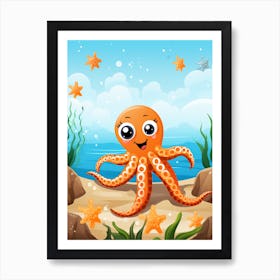 Common Octopus Kids Illustration 1 Art Print