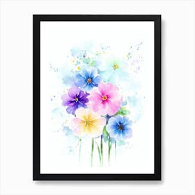 Statice 2 Watercolour Flower Art Print