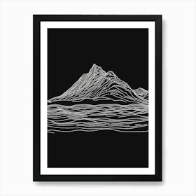 Ben Vorlich Loch Earn Mountain Line Drawing 7 Art Print