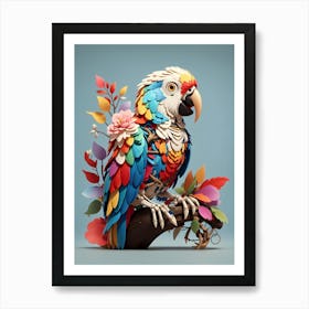 Colorful Parrot 3 Art Print