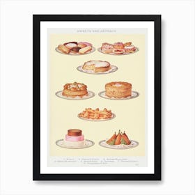 Mrs Beetons Sweets And Gâteaux Art Print