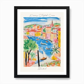 Poster Of Istanbul, Dreamy Storybook Illustration 2 Art Print