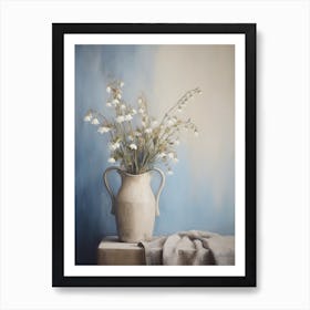 Bluebell, Autumn Fall Flowers Sitting In A White Vase, Farmhouse Style 4 Art Print