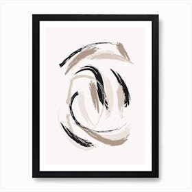 Neutral Brush Strokes Art Print