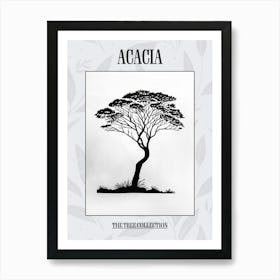 Acacia Tree Simple Geometric Nature Stencil 2 Poster Art Print