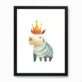 Little Rhinoceros 4 Wearing A Crown Art Print