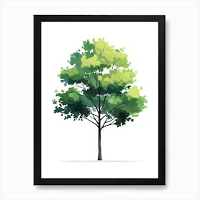 Maple Tree Pixel Illustration 3 Art Print