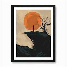 Man On A Cliff 1 Art Print