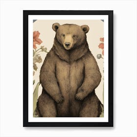 Bear In Bloom Art Print